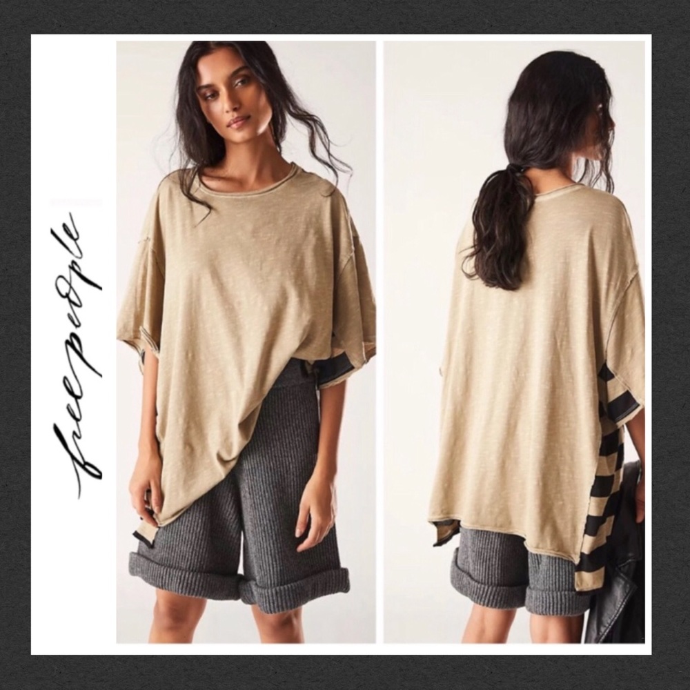 ***SOLD ON M*** FREE PEOPLE OVERSIZED GENIUS TEE IN HAZELWOOD - Picture 2 of 5